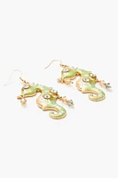 Glitter Seahorse Drop Earrings