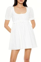 Eyelet Mini Babydoll Dress