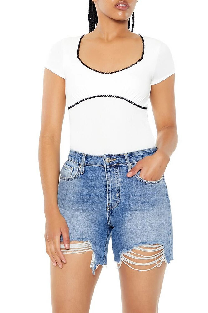 Ricrac-Trim Tee Bodysuit