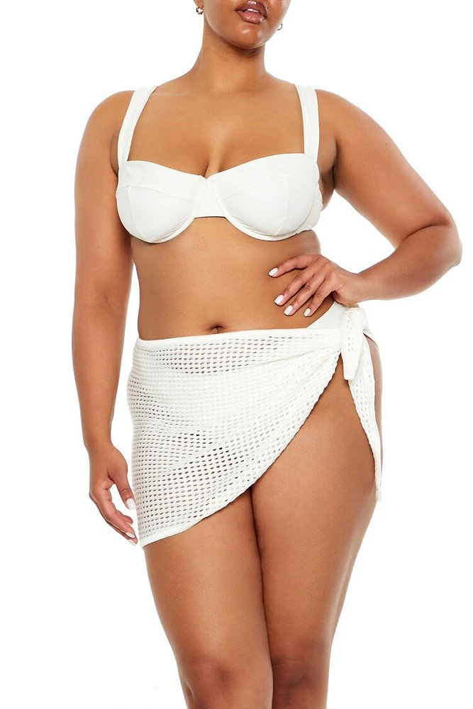 Plus Swim Cover-Up Mini Skirt