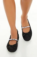 Faux Pearl Mary Jane Ballet Flats