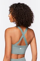 Ruched Drawstring Sports Bra