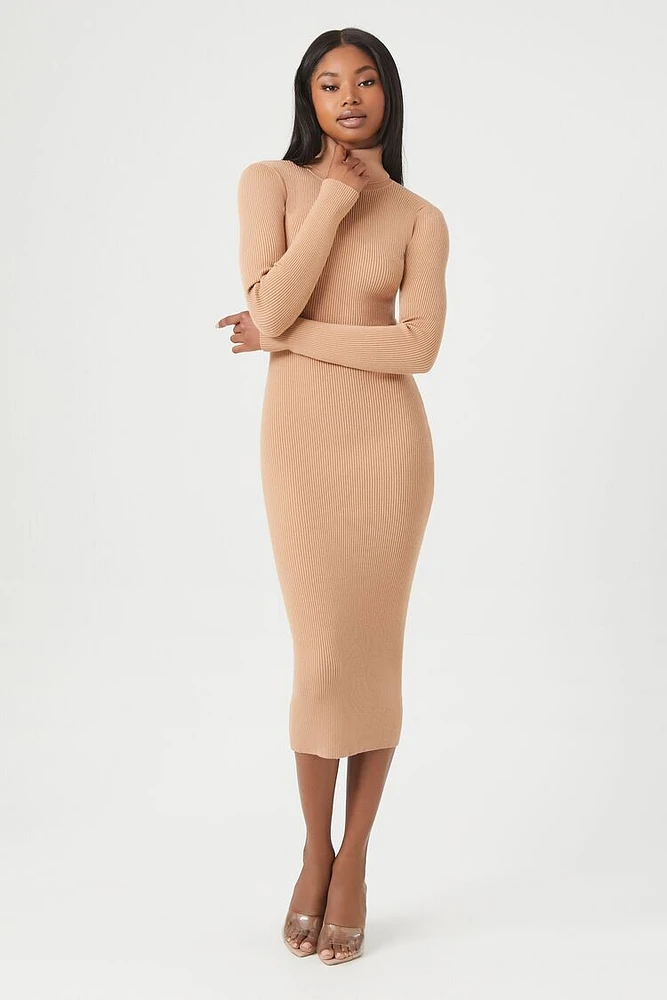 Mock Neck Midi Sweater Dress