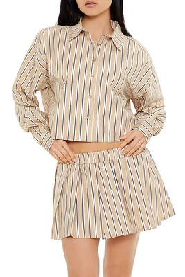 Poplin Striped Cropped Shirt