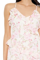 Floral Print Ruffle Mini Dress
