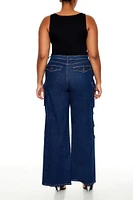 Plus High-Rise Cargo Jeans