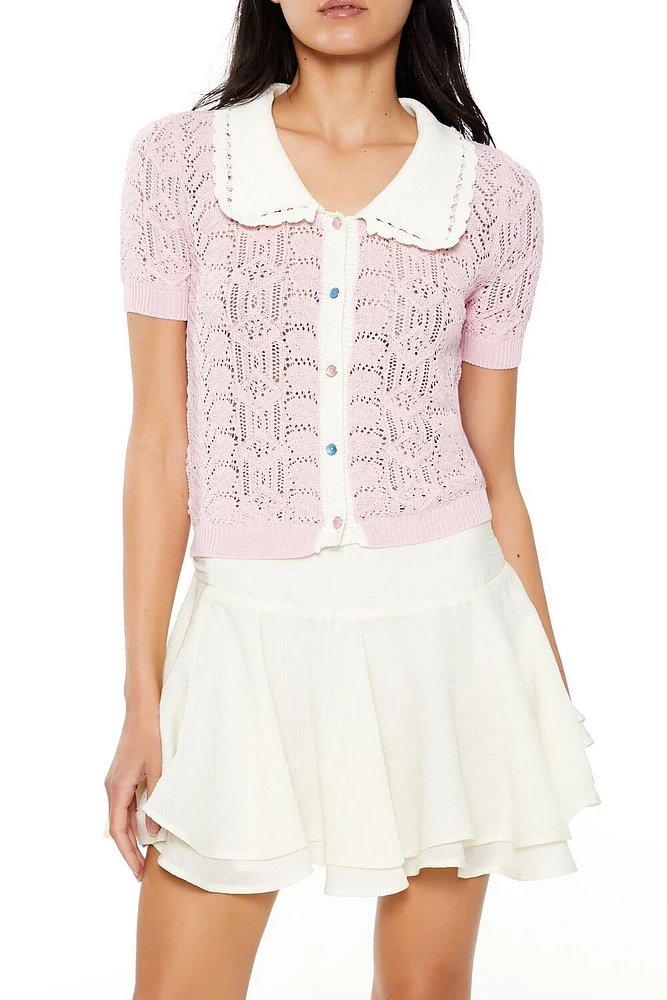 Pointelle Sweater-Knit Shirt