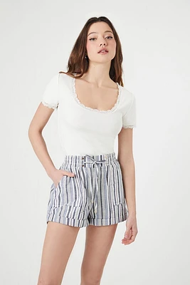 Striped Drawstring Shorts