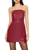 Faux Leather Mini Tube Dress