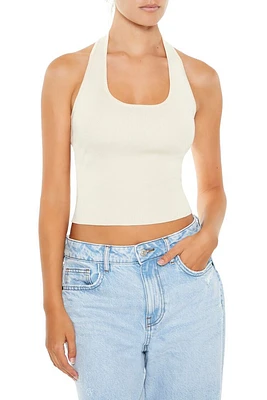 Sweater-Knit Halter Crop Top