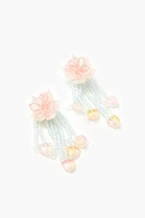 Beaded Flower Drop Earrings