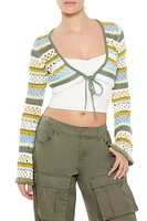 Striped Crochet Shrug Sweater