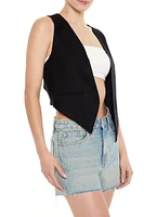 Open-Front Pointed-Hem Vest