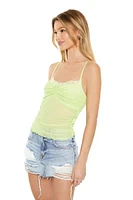 Mesh Lace-Trim Bow Cami