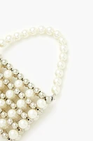 Faux Pearl Beaded Crossbody Bag