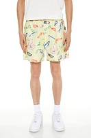Fish Print Swim Trunks