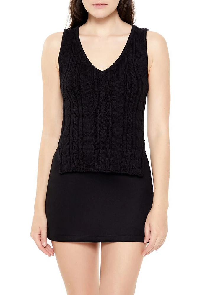 Cable Sweater-Knit Tank Top