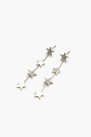 Tiered Rhinestone Star Drop Earrings