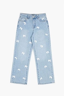 Girls Bow Straight Jeans (Kids)