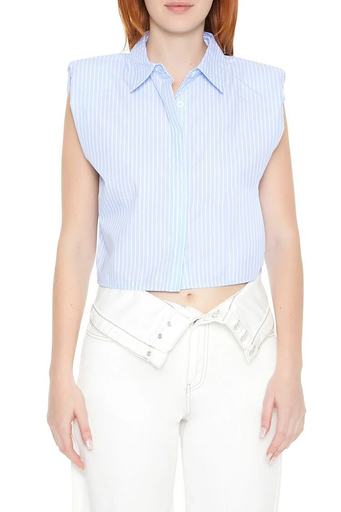 Sleeveless Pinstripe Shirt