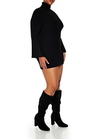 Plus Turtleneck Mini Sweater Dress