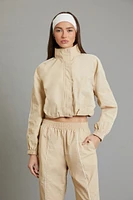 Active Piped-Trim Cropped Jacket