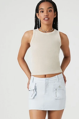 Twill Cargo Mini Skirt