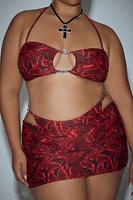 Plus Bratz Snake Print Bikini Top & Bottoms Set