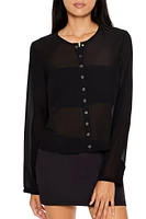 Chiffon Snap-Button Top