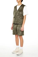 Oil Wash Faux Suede Shorts