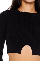 Ribbed Cutout Sweater