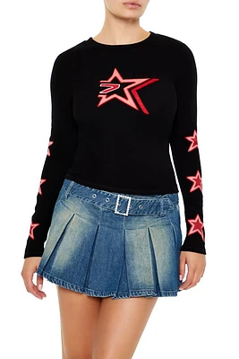 Embroidered Star Long-Sleeve Top