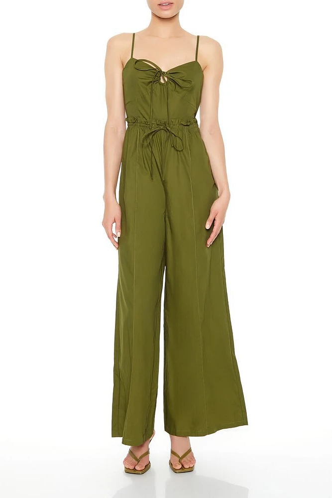 Wide-Leg Tie-Front Jumpsuit