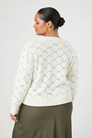 Plus Pointelle Knit Sweater