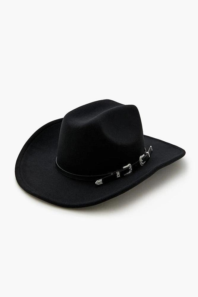 Dual Buckled-Trim Cowboy Hat