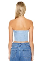 Cropped Denim Tube Top