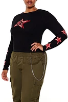 Plus Embroidered Star Top