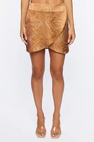 Abstract Print Tulip-Hem Mini Skirt