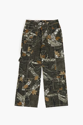 Girls Leaf Camo Cargo Jeans (Kids)