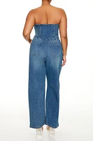 Plus Denim Wide-Leg Jumpsuit