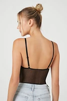 Sheer Chevron Sweetheart Bodysuit