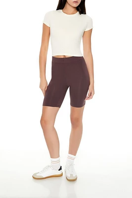 Cotton-Blend Biker Shorts