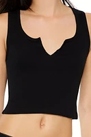 Split-Neck Cropped Tank Top