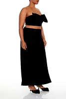 Plus Velvet Midi Skirt