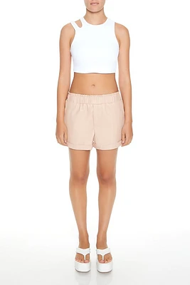 Faux Leather High-Waist Shorts