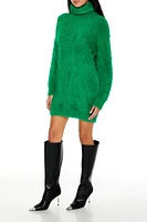 Faux Fur Mini Sweater Dress