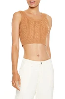 Cable Sweater-Knit Crop Top