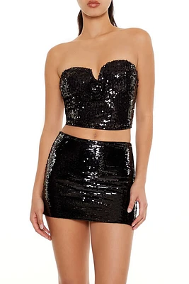 Sequin Sweetheart Tube Top