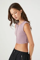 Ribbed Zip-Up Crop Top