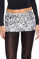 Sequin Mid-Rise Hot Shorts